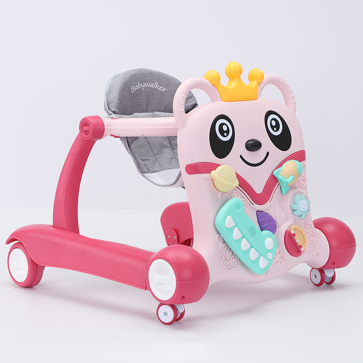 Wholesale high quality 3 In 1 Musical Cartoon Walking Toy Chair/safety baby walkers with seat & wheels push Walking Car trotter